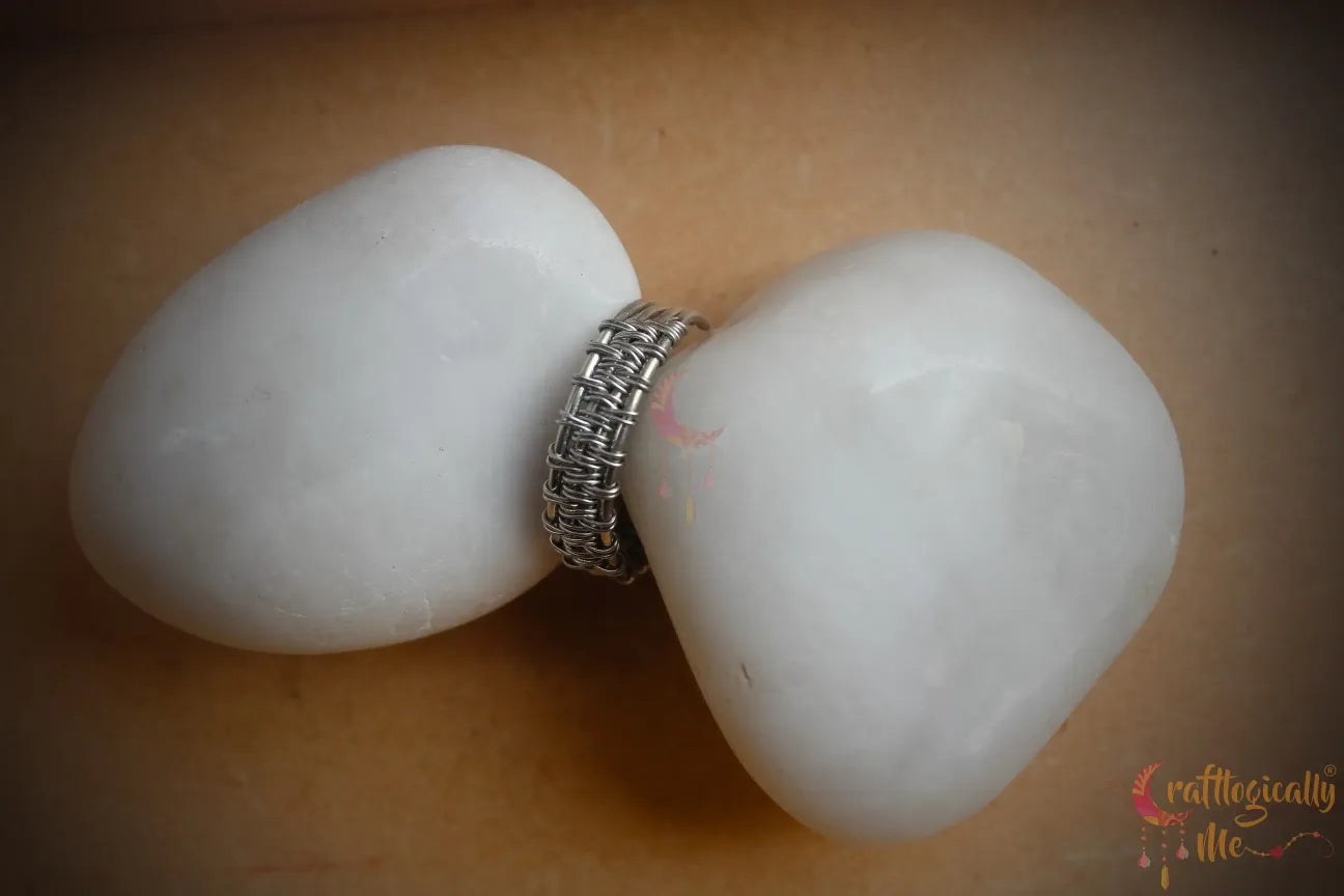 Woven Wire Band – Handmade Unisex Adjustable Ring