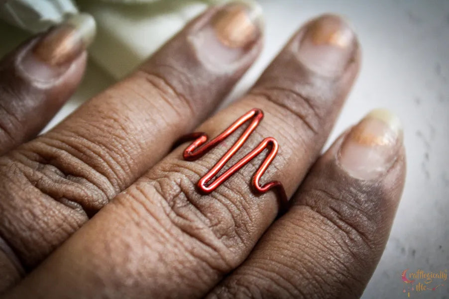 Heartbeat Ring – Handmade Wire Wrapped Adjustable Ring