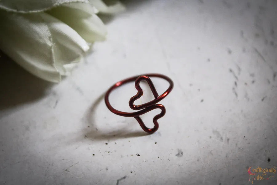 Double Hearts Ring – Handmade Wire Wrapped Adjustable Ring (3 Unique Designs)