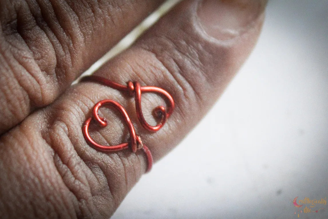 Double Hearts Ring – Handmade Wire Wrapped Adjustable Ring (3 Unique Designs)