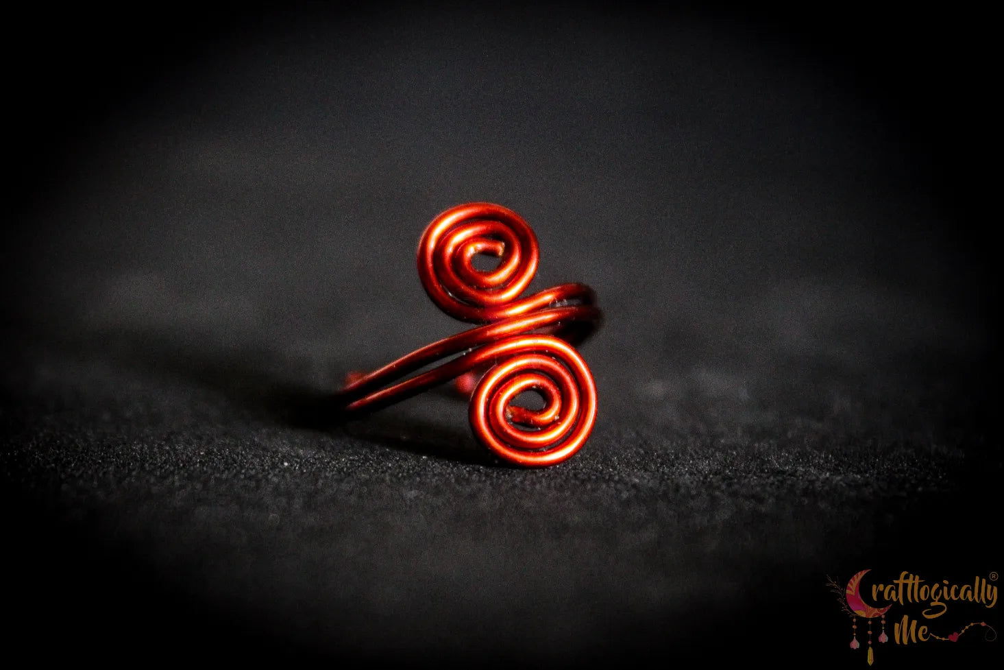 Double Swirl Adjustable Ring – Handmade Wire Wrapped Statement Ring