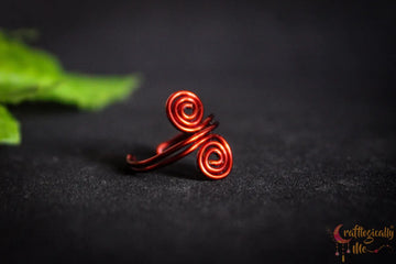 Double Swirl Adjustable Ring – Handmade Wire Wrapped Statement Ring