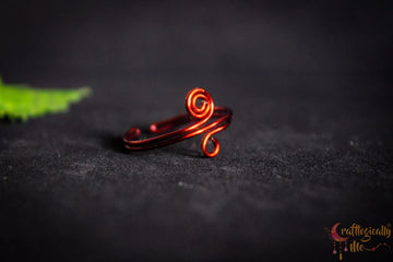 Asymmetric Swirl Adjustable Ring – Handmade Wire Wrapped Statement Ring