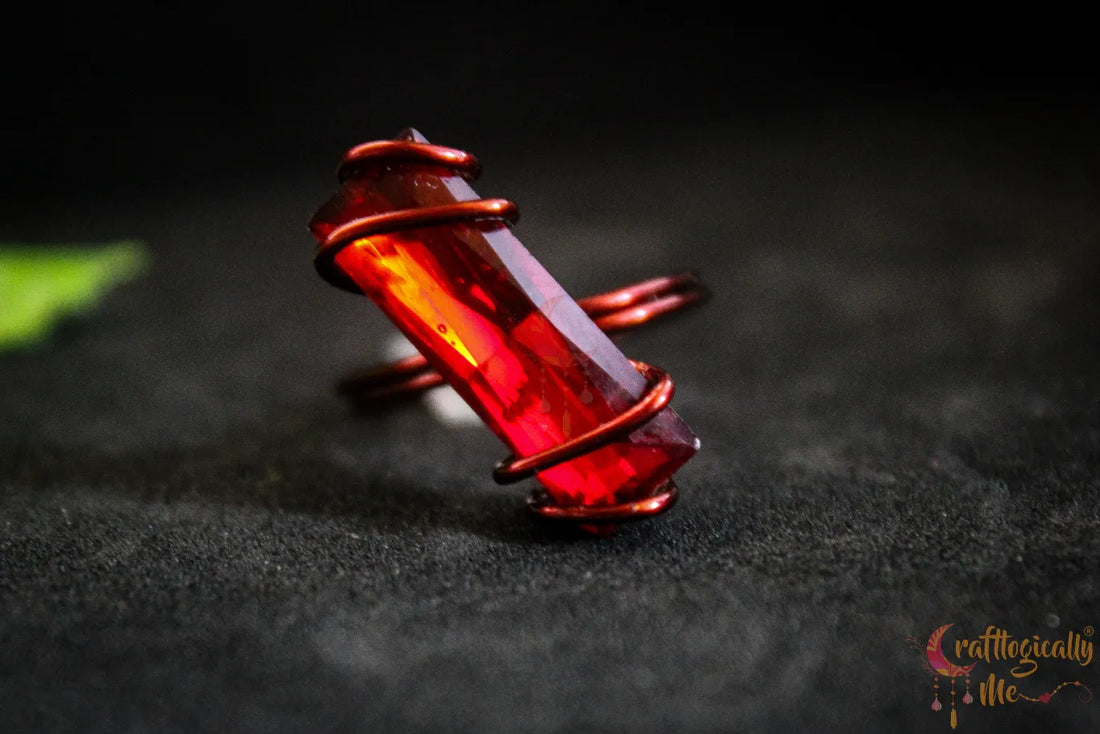 Stylish Rhinestone Ring – Handmade Wire Wrapped Sparkling Ring