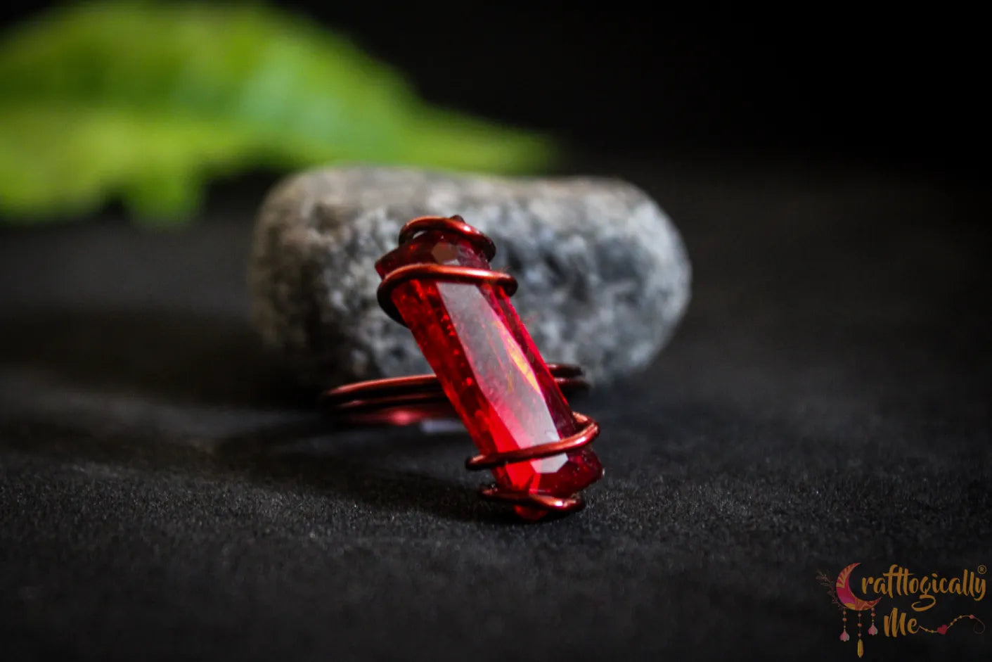 Stylish Rhinestone Ring – Handmade Wire Wrapped Sparkling Ring