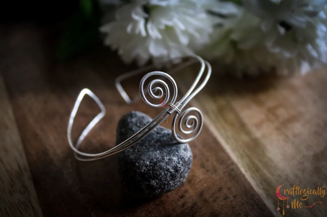 Silver Swirly Adjustable Bracelet Cuff – Fine Silver Handmade Jewelry