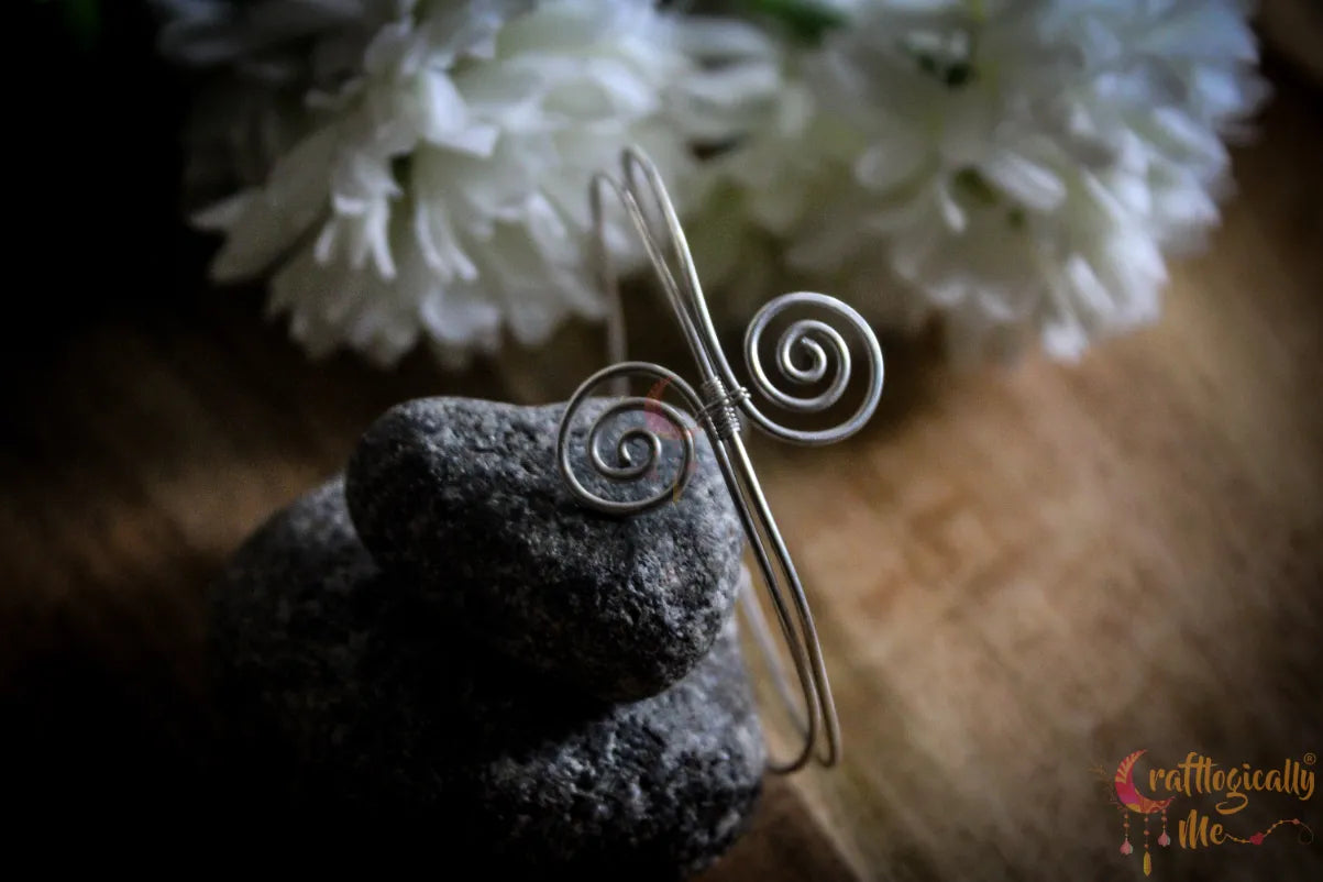 Silver Swirly Adjustable Bracelet Cuff – Fine Silver Handmade Jewelry