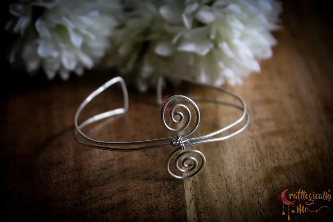 Silver Swirly Adjustable Bracelet Cuff – Fine Silver Handmade Jewelry