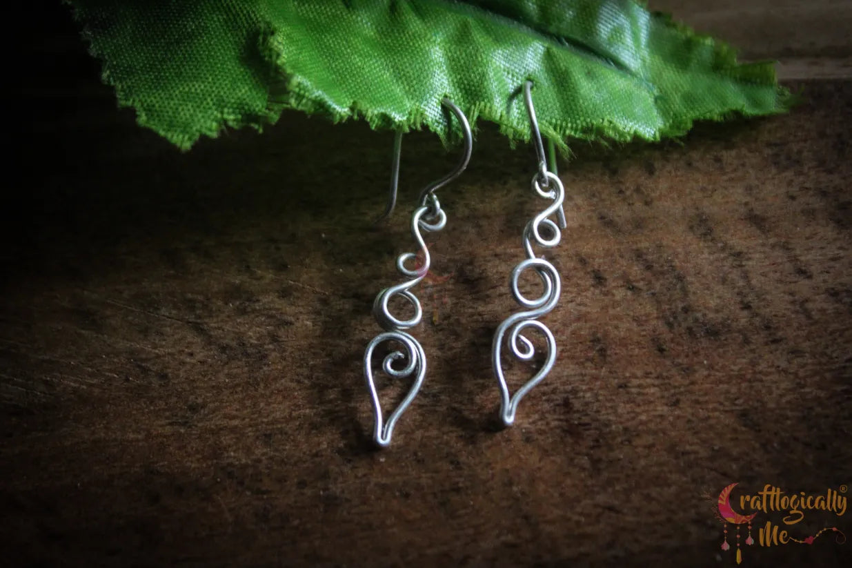 Silver Swirly Loop Earrings – Fine Silver Handmade Jewelry