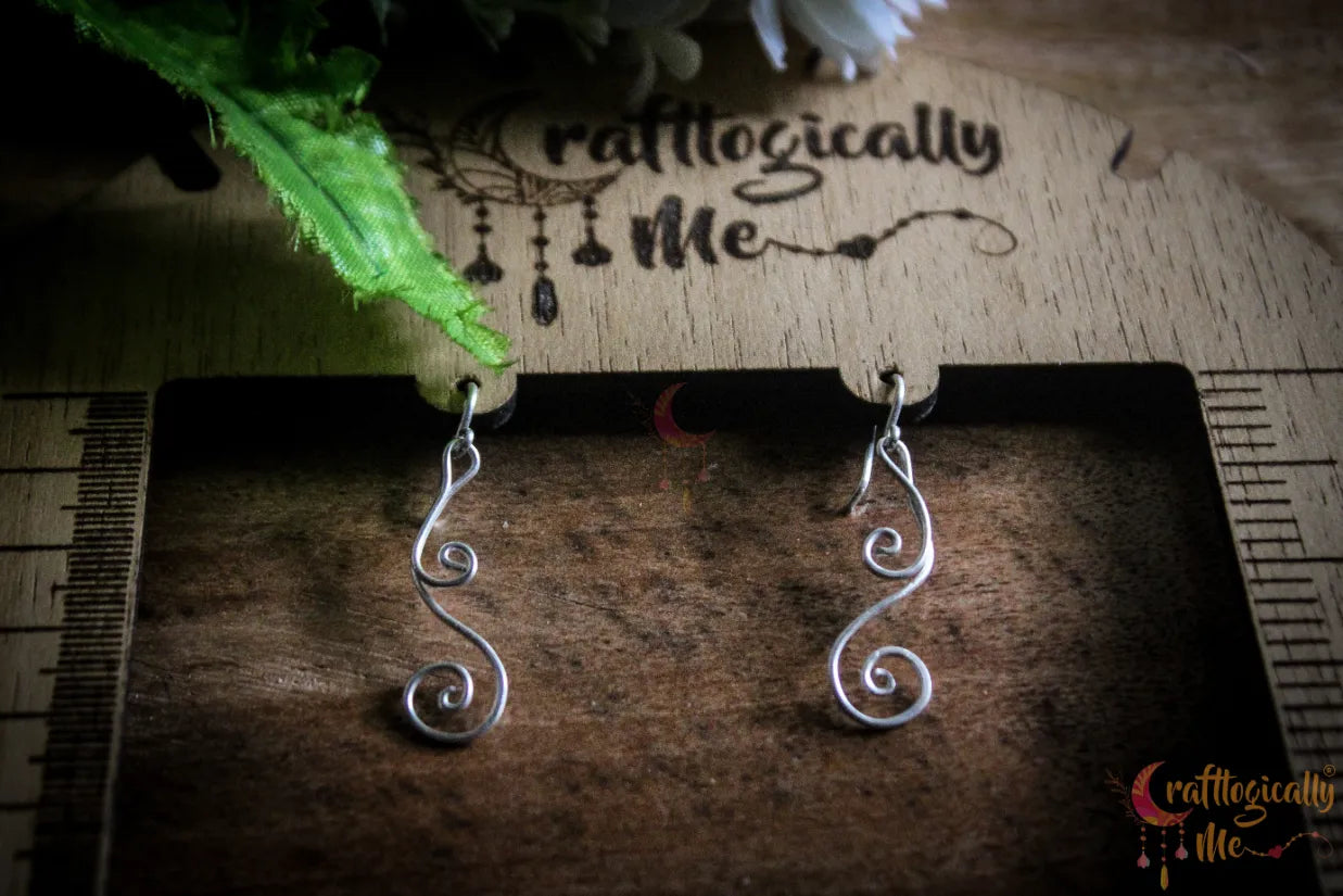 Silver Swirly Long Earrings – Fine Silver Handmade Jewelry