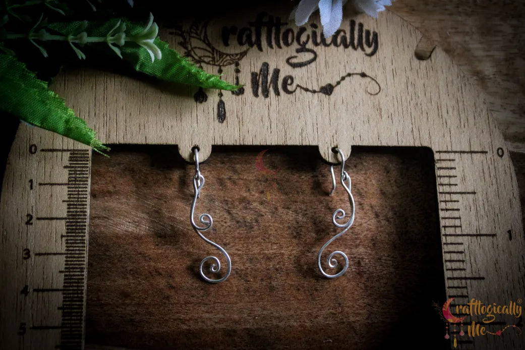 Silver Swirly Long Earrings – Fine Silver Handmade Jewelry