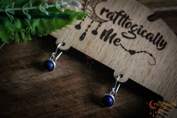 Silver Sodalite Bead Wrap Earrings – Fine Silver Handmade Gemstone Jewelry