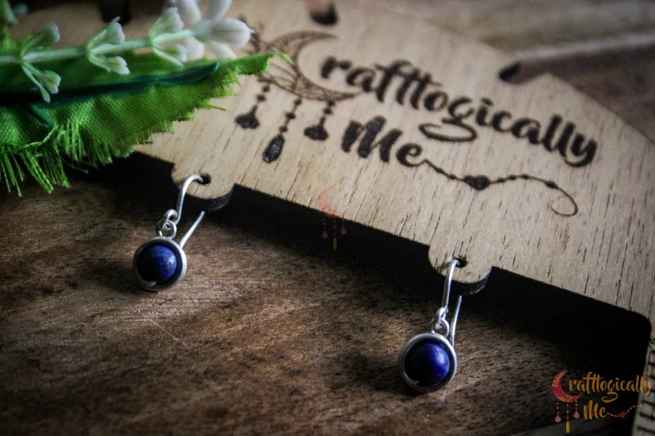 Silver Sodalite Bead Wrap Earrings – Fine Silver Handmade Gemstone Jewelry