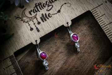 Silver Pink Agate Swirly Wrap Earrings – Fine Silver Handmade Gemstone Jewelry