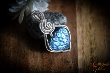 Silver Carved Blue Labradorite Heart Pendant – Fine Silver Artisan Jewelry