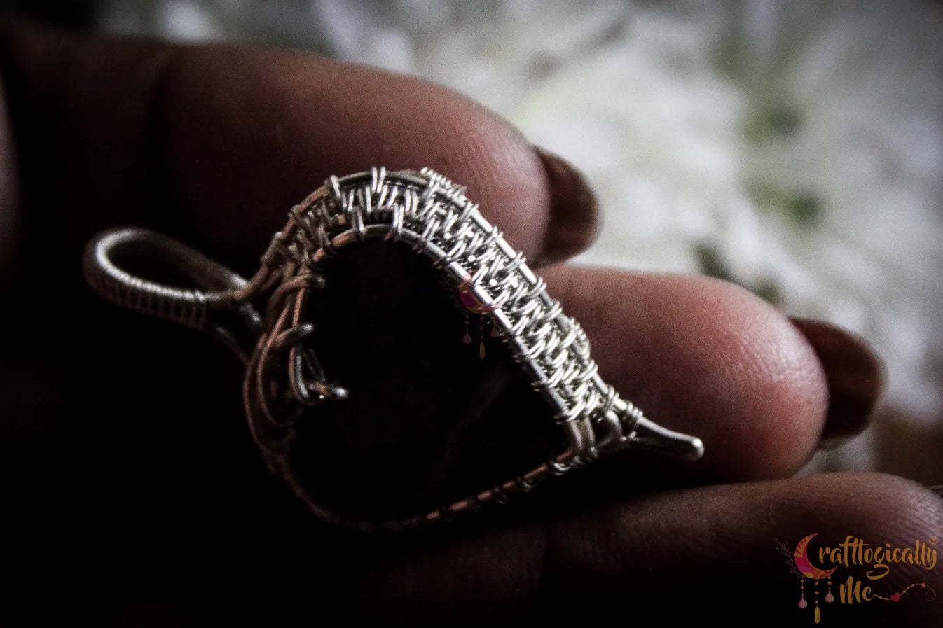 Silver Charoite Gemstone Heart Wrap Pendant – Fine Silver Handmade Jewelry