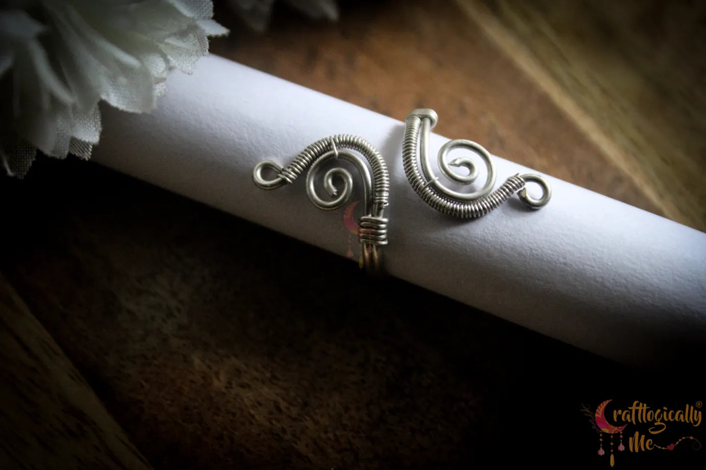 Silver Swirl Woven Adjustable Ring – Fine Silver Handmade Jewelry