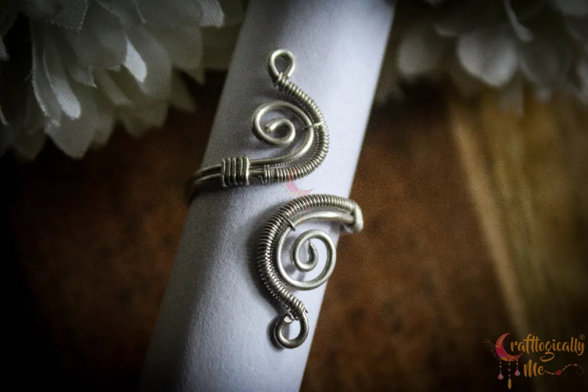 Silver Swirl Woven Adjustable Ring – Fine Silver Handmade Jewelry