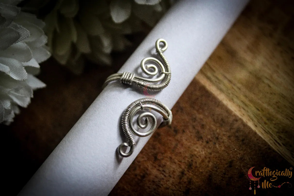 Silver Swirl Woven Adjustable Ring – Fine Silver Handmade Jewelry