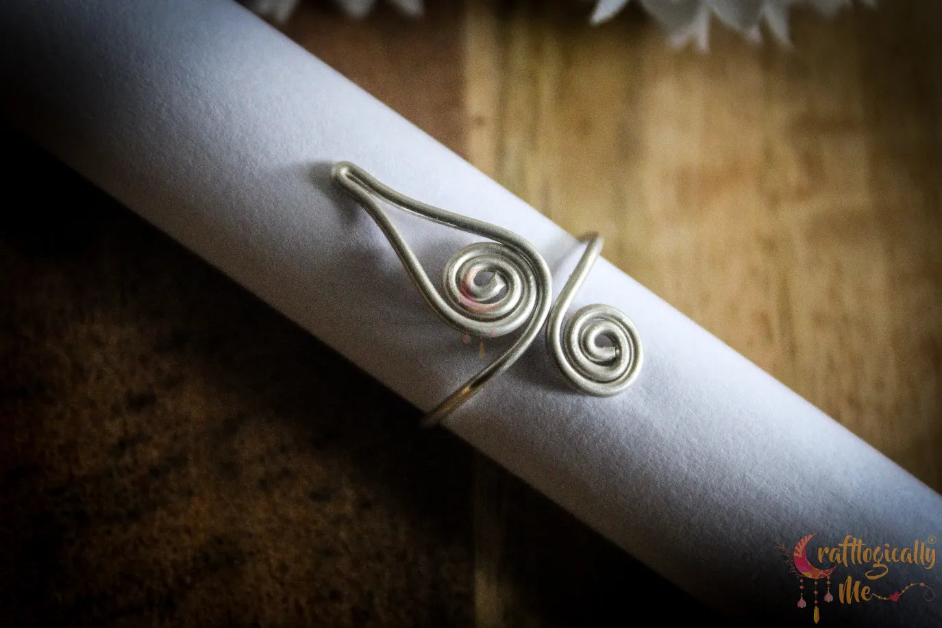 Silver Leafy Swirl Adjustable Ring – Fine Silver Handmade Jewelry