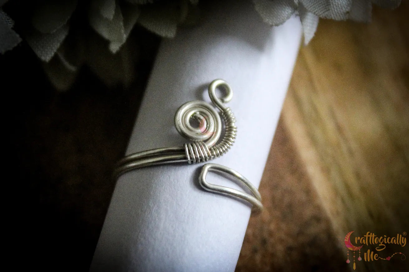 Silver Single Swirl Adjustable Ring – Fine Silver Handmade Jewelry