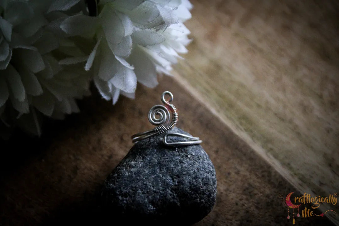Silver Single Swirl Adjustable Ring – Fine Silver Handmade Jewelry