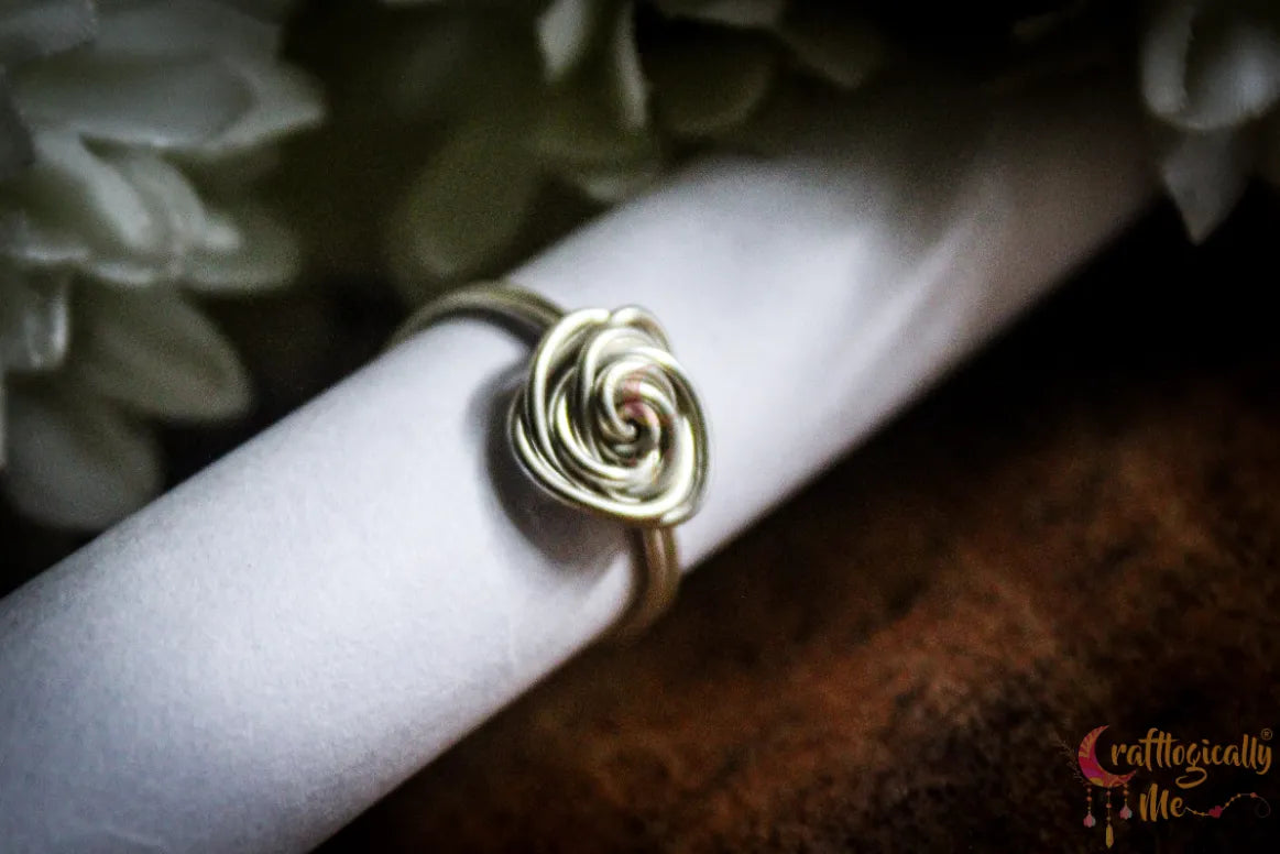 Silver Rose Adjustable Ring – Fine Silver Handmade Jewelry
