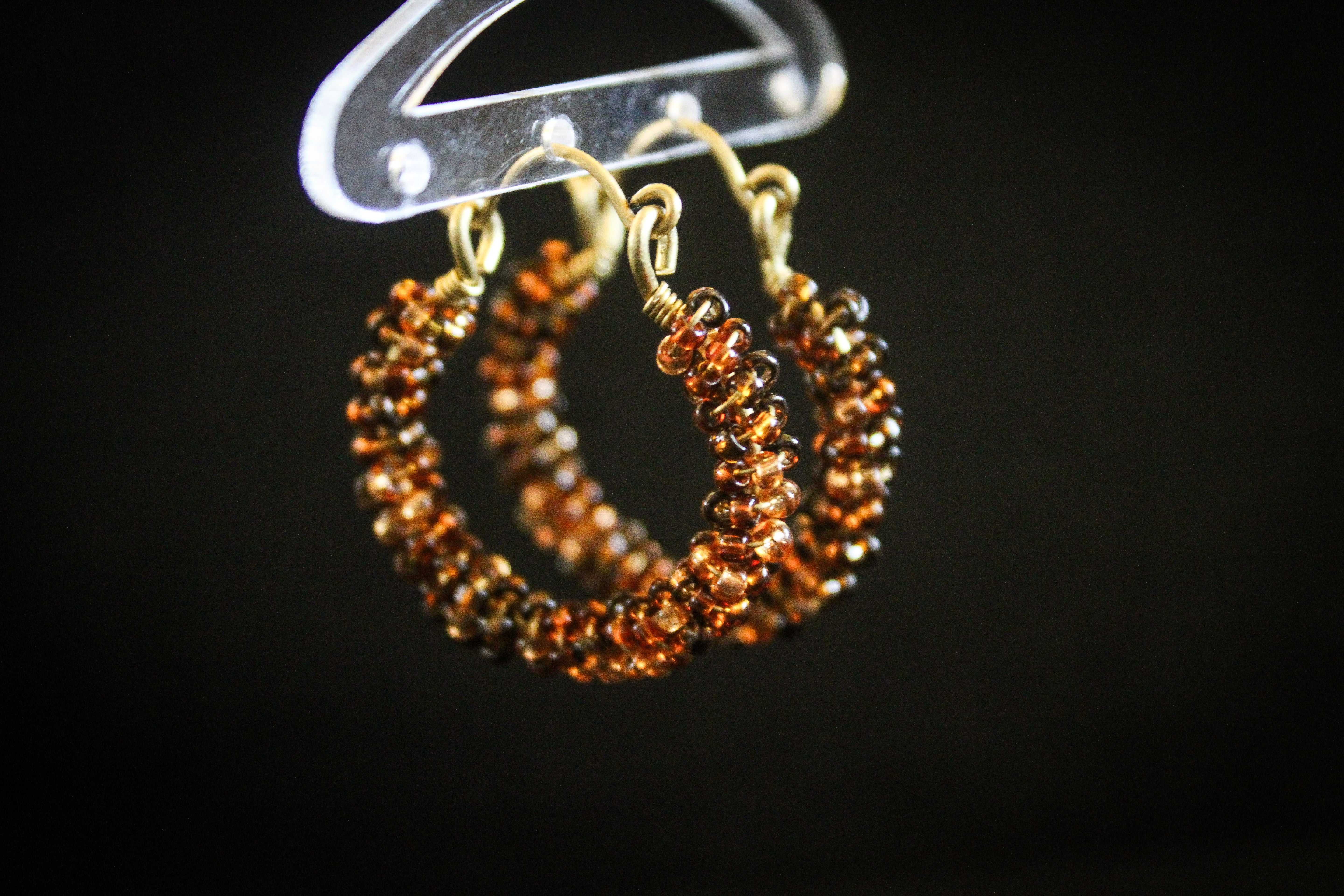 Seed Bead Hoops Earrings – Handmade Wire Jewelry