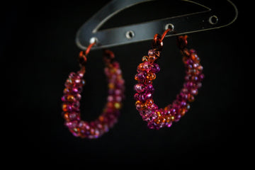 Seed Bead Hoops Earrings – Handmade Wire Jewelry