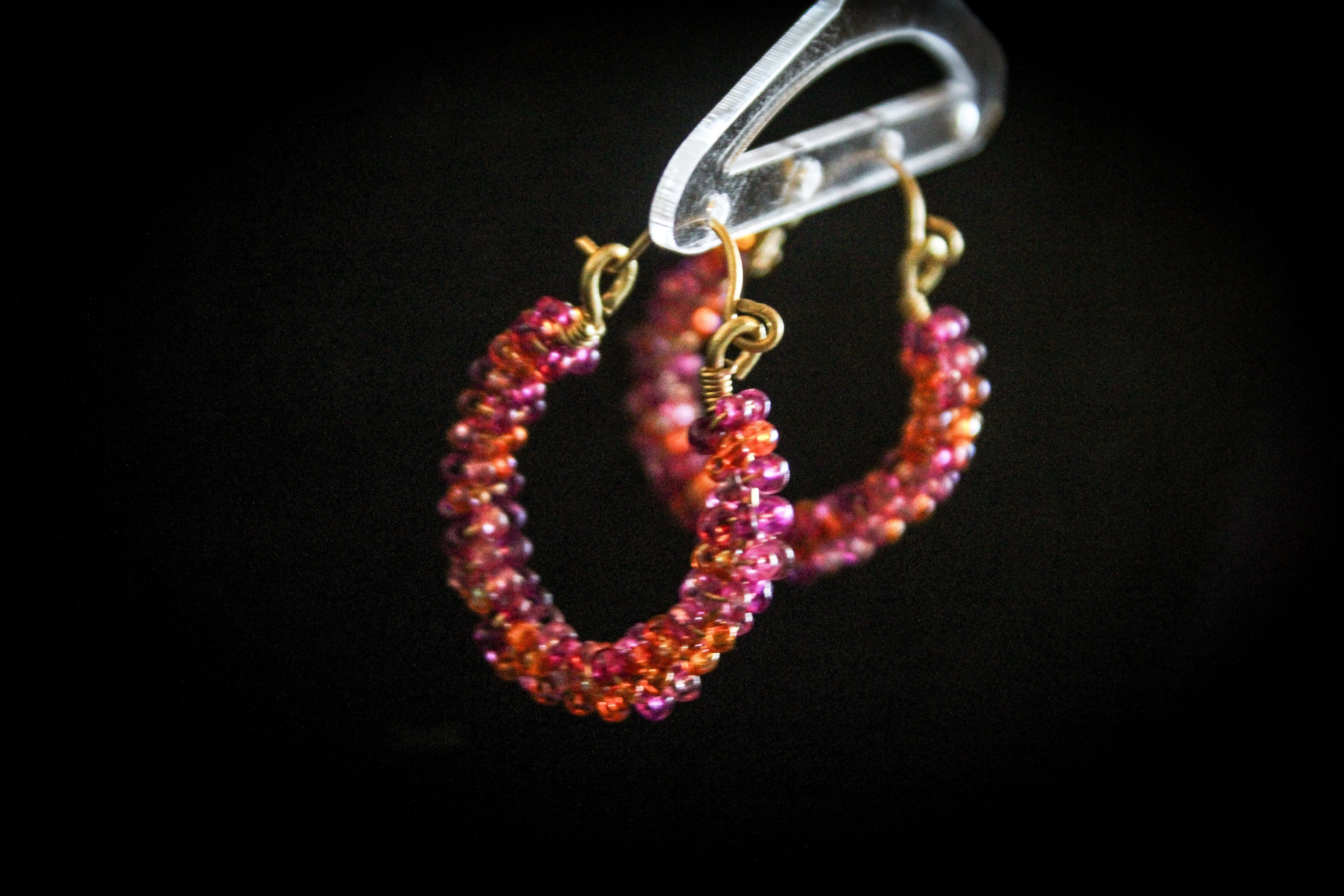 Seed Bead Hoops Earrings – Handmade Wire Jewelry