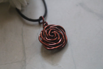 Big Rose Pendant – Handmade Wire Jewelry