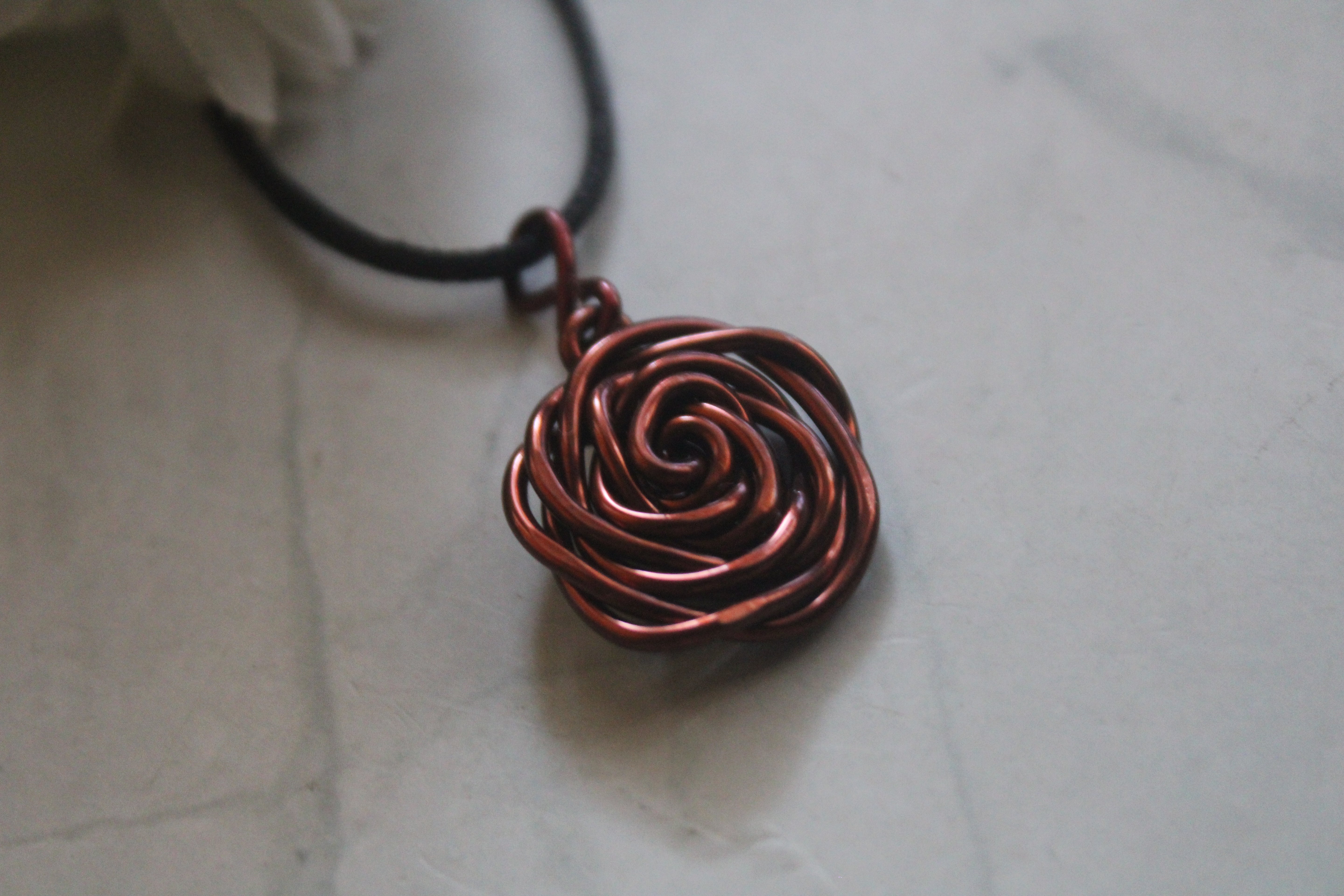 Big Rose Pendant – Handmade Wire Jewelry